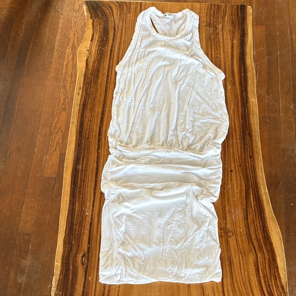 James Perse dress ruched skirt racer back